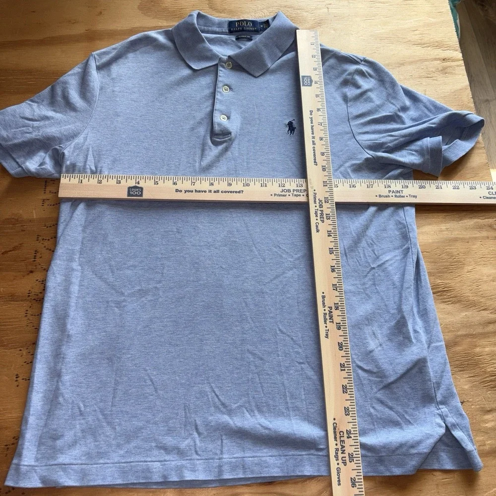 Polo Ralph Lauren Polo Shirt Mens Medium Solid Light Blue Classic Fit
